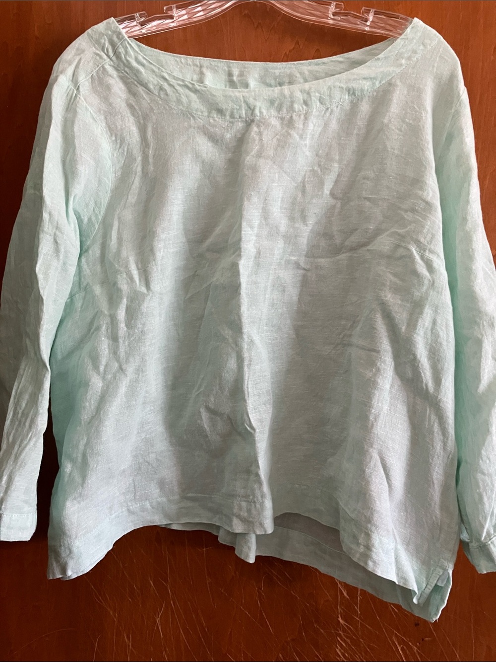 Mint Green Linen Top Lagenlook Size XL Martha Stewart